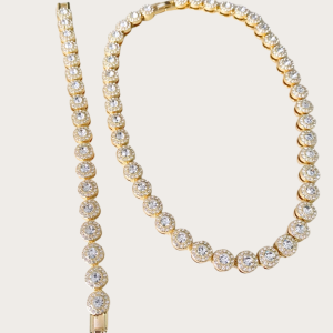 Gold set with crystals, 45 cm, paired with a 20 cm bracelet