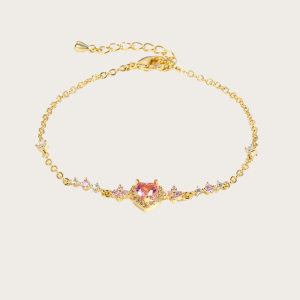 Matching Heart Bracelets in gold and silver with 18K gold plating, perfect for best friends.